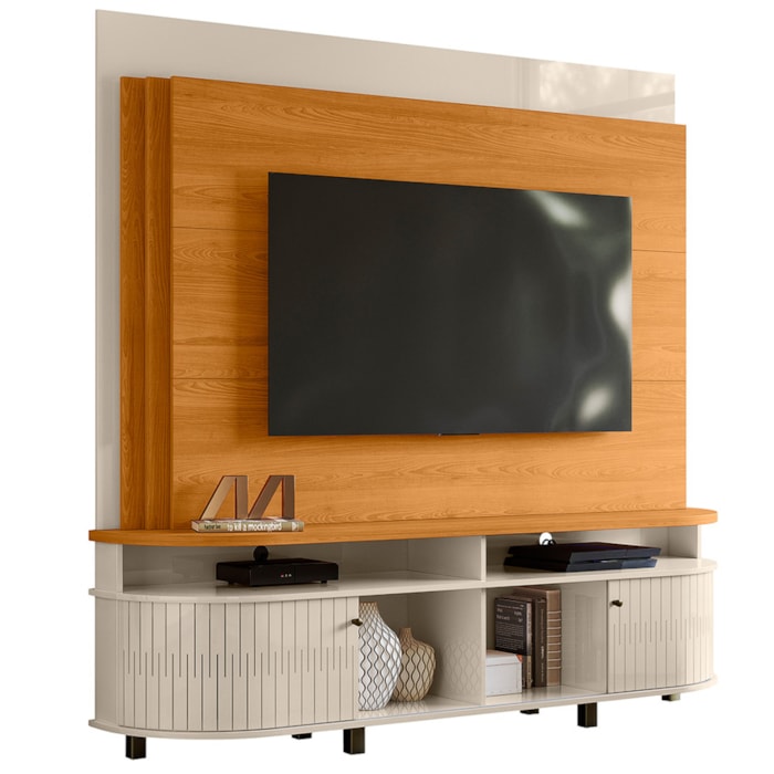 Estante Home Tv 65 Pol 2P 183 cm Daytona Cinamomo Off White MADETEC