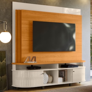 Estante Home Tv 65 Pol 2P 183 cm Daytona Cinamomo Off White MADETEC