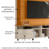Estante Home Tv 65 Pol 2P 183 cm Daytona Cinamomo Off White MADETEC