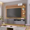 Estante Home Tv 70 Pol 200 cm Campeche Freijo Cinza Colibri