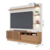 Estante Home Tv 70 Pol 200 cm Campeche Freijo Off White Matte Colibri