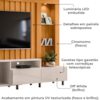 Estante Home Tv 70 Pol 243 cm Le Mans Cinamomo Off White MADETEC