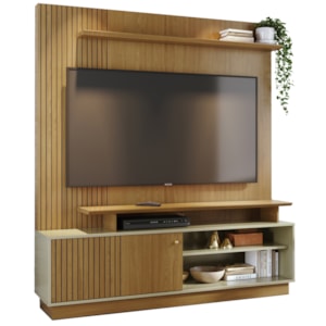 Estante Home Tv 75 Pol 160 cm 1 Porta Ares Cumaru Opala MADETEC