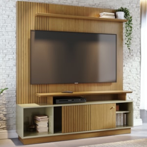 Estante Home Tv 75 Pol 160 cm 1 Porta Ares Cumaru Opala MADETEC