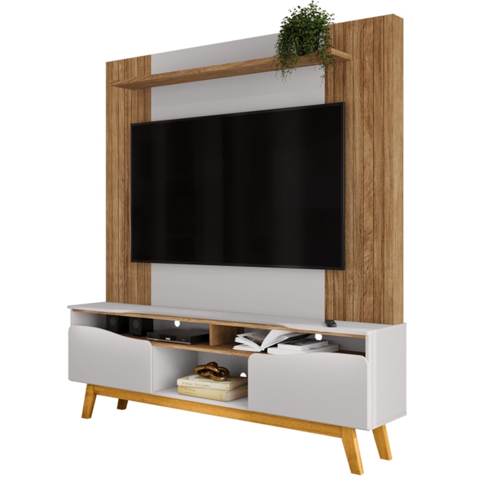 Estante Home Tv 75 Pol 180 cm Atalaia Cinamomo Off White BECHARA