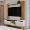 Estante Home Tv 75 Pol 180 cm Atalaia Cinamomo Off White BECHARA