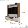 Estante Home Tv 75 Pol 180 cm Atalaia Cinamomo Off White BECHARA