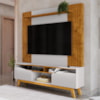 Estante Home Tv 75 Pol 180 cm Atalaia Naturalle Off White BECHARA