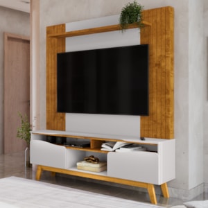Estante Home Tv 75 Pol 180 cm Atalaia Naturalle Off White BECHARA