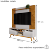Estante Home Tv 75 Pol 180 cm Atalaia Naturalle Off White BECHARA