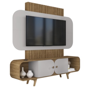 Estante Home Tv 75 Pol 180 cm Embau Cinamomo Off White BECHARA