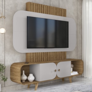 Estante Home Tv 75 Pol 180 cm Embau Cinamomo Off White BECHARA