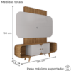 Estante Home Tv 75 Pol 180 cm Embau Cinamomo Off White BECHARA
