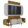 Estante Home Tv 75 Pol 180 cm Embau Naturalle Off White BECHARA