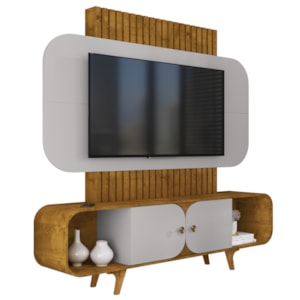 Estante Home Tv 75 Pol 180 cm Embau Naturalle Off White BECHARA