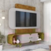Estante Home Tv 75 Pol 180 cm Embau Naturalle Off White BECHARA