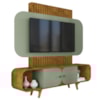 Estante Home Tv 75 Pol 180 cm Embau Naturalle Pistache BECHARA