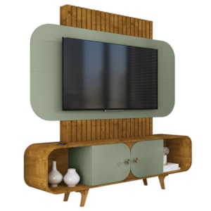 Estante Home Tv 75 Pol 180 cm Embau Naturalle Pistache BECHARA