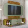 Estante Home Tv 75 Pol 180 cm Embau Naturalle Pistache BECHARA