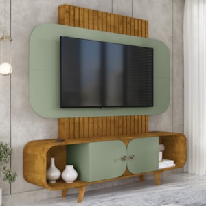 Estante Home Tv 75 Pol 180 cm Embau Naturalle Pistache BECHARA