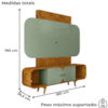 Estante Home Tv 75 Pol 180 cm Embau Naturalle Pistache BECHARA