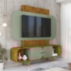 Estante Home Tv 75 Pol 180 cm Embau Naturalle Pistache BECHARA