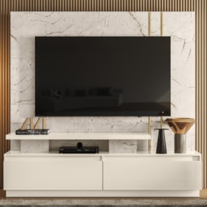 Estante Home Tv 75 Pol 183 cm Apolo Calacata Off White MADETEC
