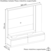 Estante Home Tv 75 Pol 183 cm Apolo Calacata Off White MADETEC