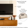 Estante Home Tv 75 Pol 183 cm Apolo Cinamomo Off White MADETEC