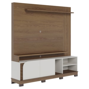 Estante Home Tv 75 Pol 2 Portas 182 cm Jurere Amendoa Off White Matte Colibri