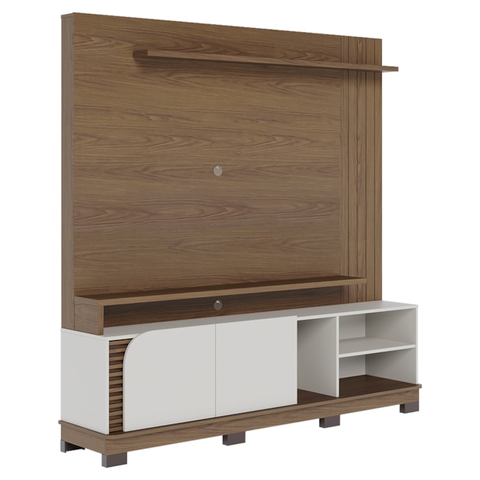Estante Home Tv 75 Pol 2 Portas 182 cm Jurere Amendoa Off White Matte Colibri