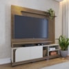 Estante Home Tv 75 Pol 2 Portas 182 cm Jurere Amendoa Off White Matte Colibri