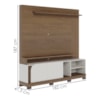 Estante Home Tv 75 Pol 2 Portas 182 cm Jurere Amendoa Off White Matte Colibri