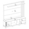 Estante Home Tv 75 Pol 2 Portas 182 cm Jurere Amendoa Off White Matte Colibri