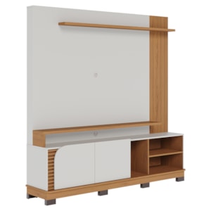Estante Home Tv 75 Pol 2 Portas 182 cm Jurere Off White Matte Freijo Colibri