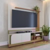 Estante Home Tv 75 Pol 2 Portas 182 cm Jurere Off White Matte Freijo Colibri