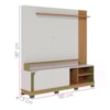 Estante Home Tv 75 Pol 2 Portas 182 cm Jurere Off White Matte Freijo Colibri