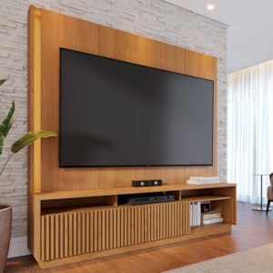 Estante Home Tv 75 Pol 200 cm 2 Portas Jordao Freijo Colibri