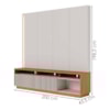 Estante Home Tv 75 Pol 200 cm 2 Portas Jordao Off White Matte Freijo Colibri