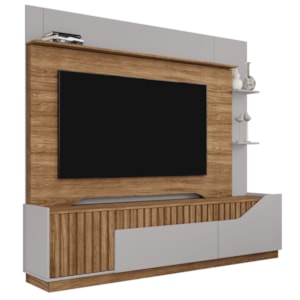 Estante Home Tv 75 Pol 210 cm Dallas Cinamomo Off White BECHARA