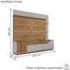 Estante Home Tv 75 Pol 210 cm Dallas Cinamomo Off White BECHARA