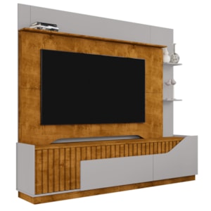 Estante Home Tv 75 Pol 210 cm Dallas Naturalle Off White BECHARA