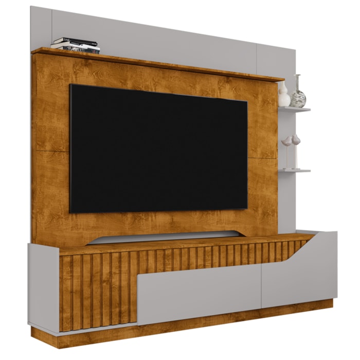 Estante Home Tv 75 Pol 210 cm Dallas Naturalle Off White BECHARA