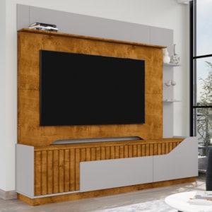 Estante Home Tv 75 Pol 210 cm Dallas Naturalle Off White BECHARA