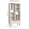 Estante Livreiro 1 Gaveta 180X90 cm Pes Madeira Maciça 28107 Off White Artesano