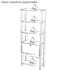 Estante Livreiro 1 Porta 166X63 cm Branco ARLY