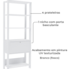 Estante Livreiro 1 Porta 166X63 cm Branco ARLY