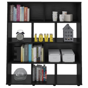 Estante Livreiro 10 Nichos 109X91 cm Preto ARLY