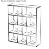 Estante Livreiro 10 Nichos 109X91 cm Preto ARLY