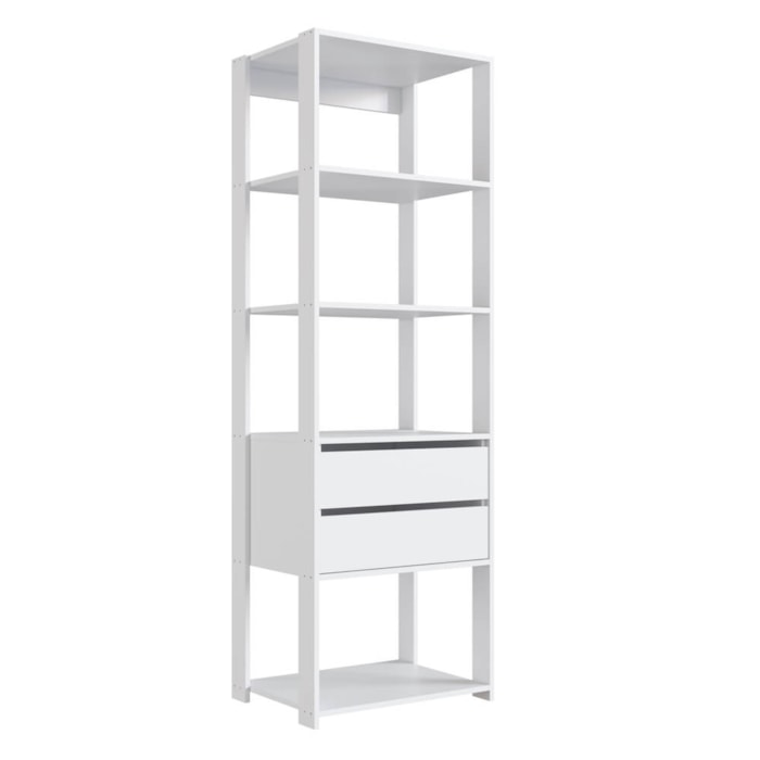 Estante Livreiro 183X60cm 02 Gavetas Branco PRODDY